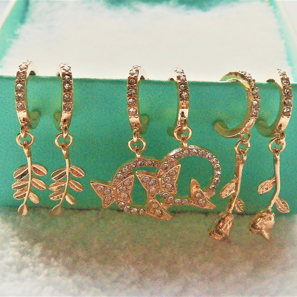 Forever 21 Charm Hoop Earrings 3PR Set